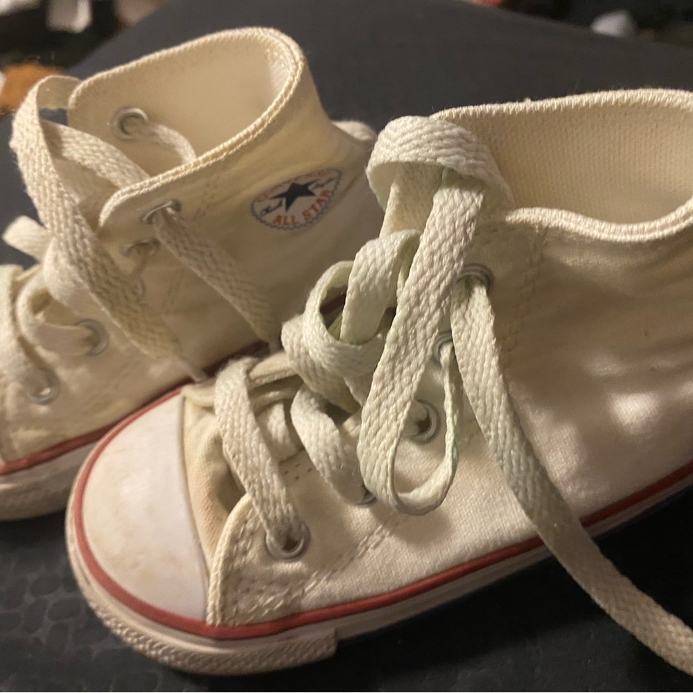 Converse Cream High-Top Sneakers Canvas Rubber Sole